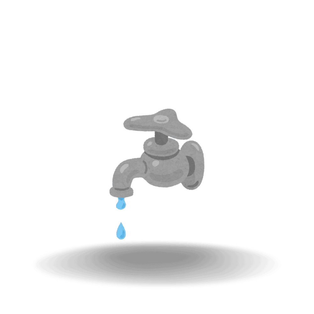 壊れた水道のイメージ